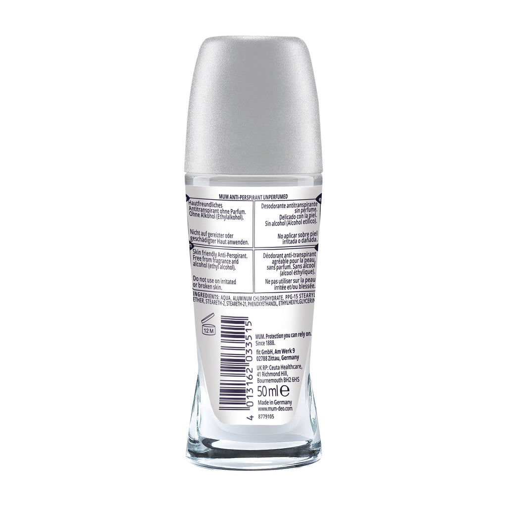 Mum Unperfumed 48h anti-perspirant roll-on, 50 mL