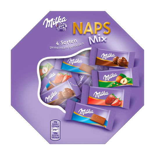 Milka Naps Mix Milk Chocolate Bars, 138 g