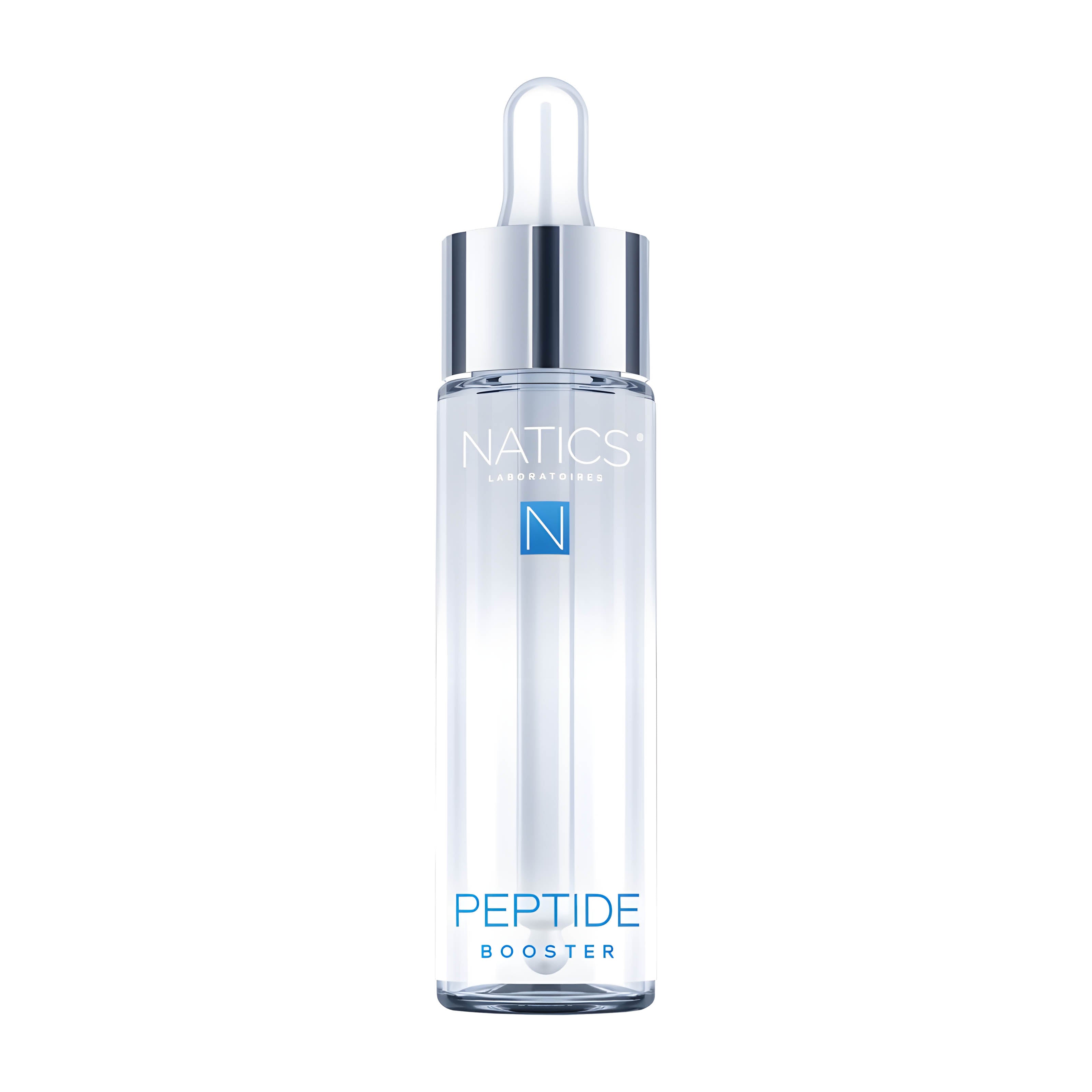 Natics Peptide Booster Anti-Age Super Booster face serum bottle on a white background