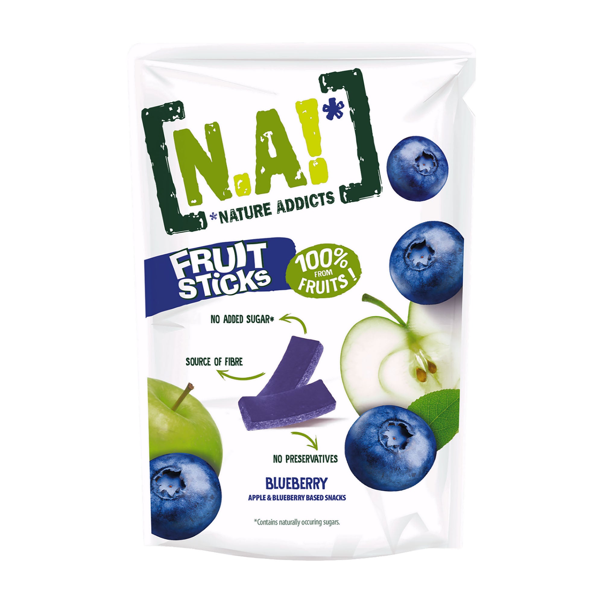 Nature Addicts Bâtonnets de fruits Myrtille, 35 g