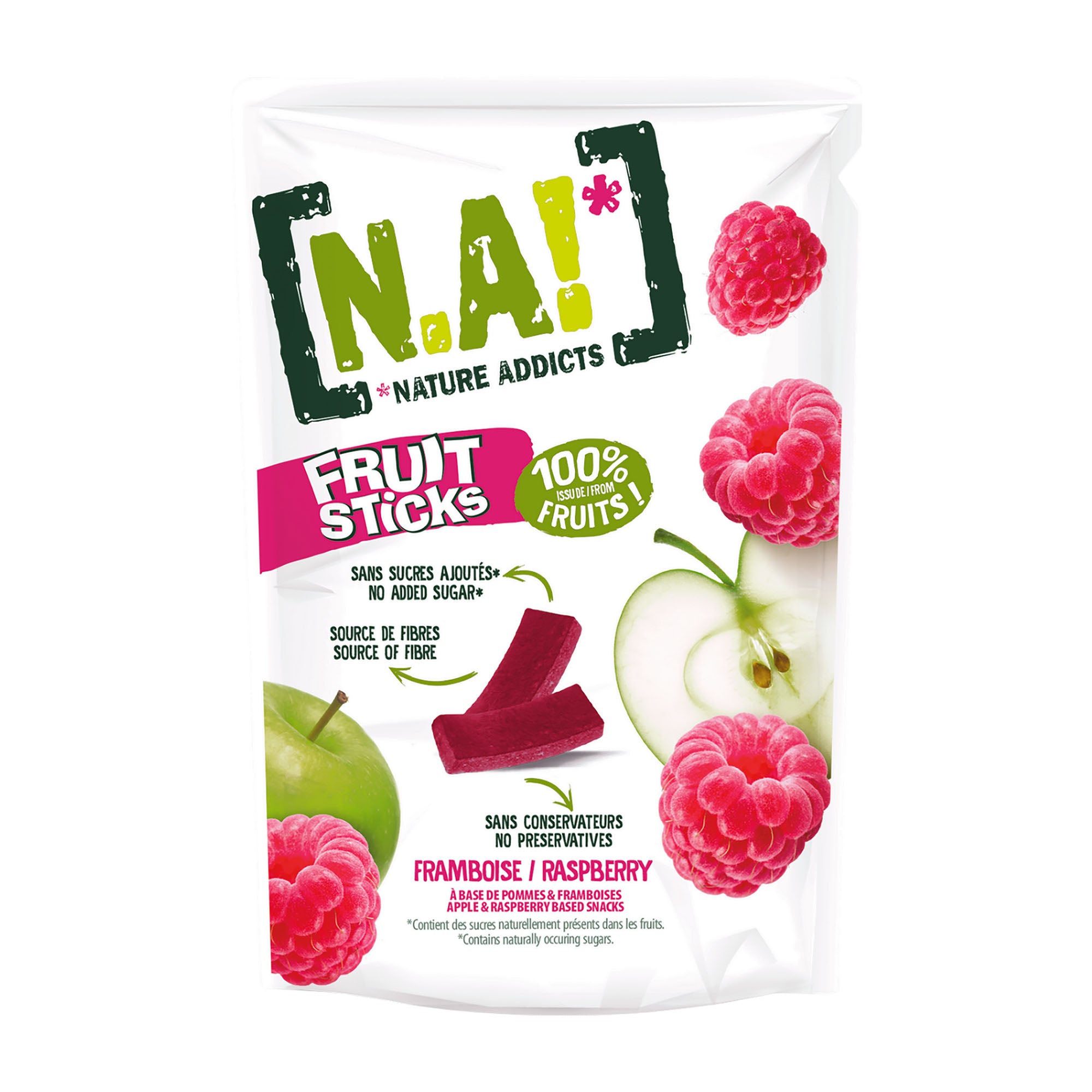 Nature Addicts Bâtonnets de fruits Framboise, 35 g