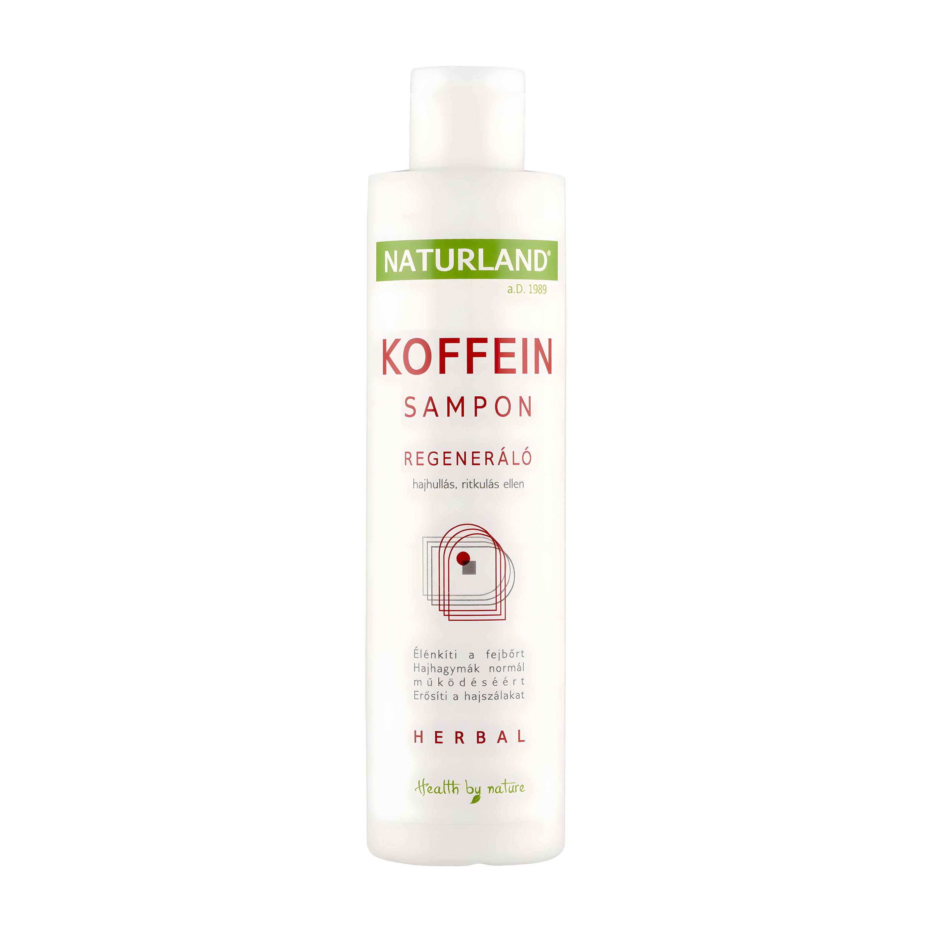 Naturland Caffeine Shampoo for Hair Loss and Thinning bottle on a white background