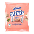 Package of Manner Neapolitaner minis with pink background and waffle images.