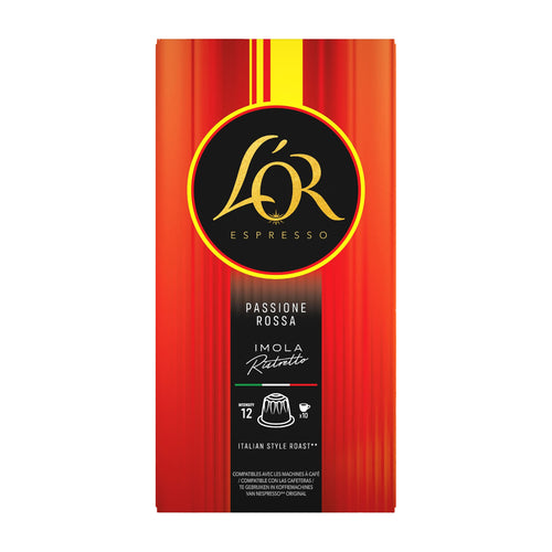 L'OR Espresso Ristretto Imola coffee capsules packaging on a white background