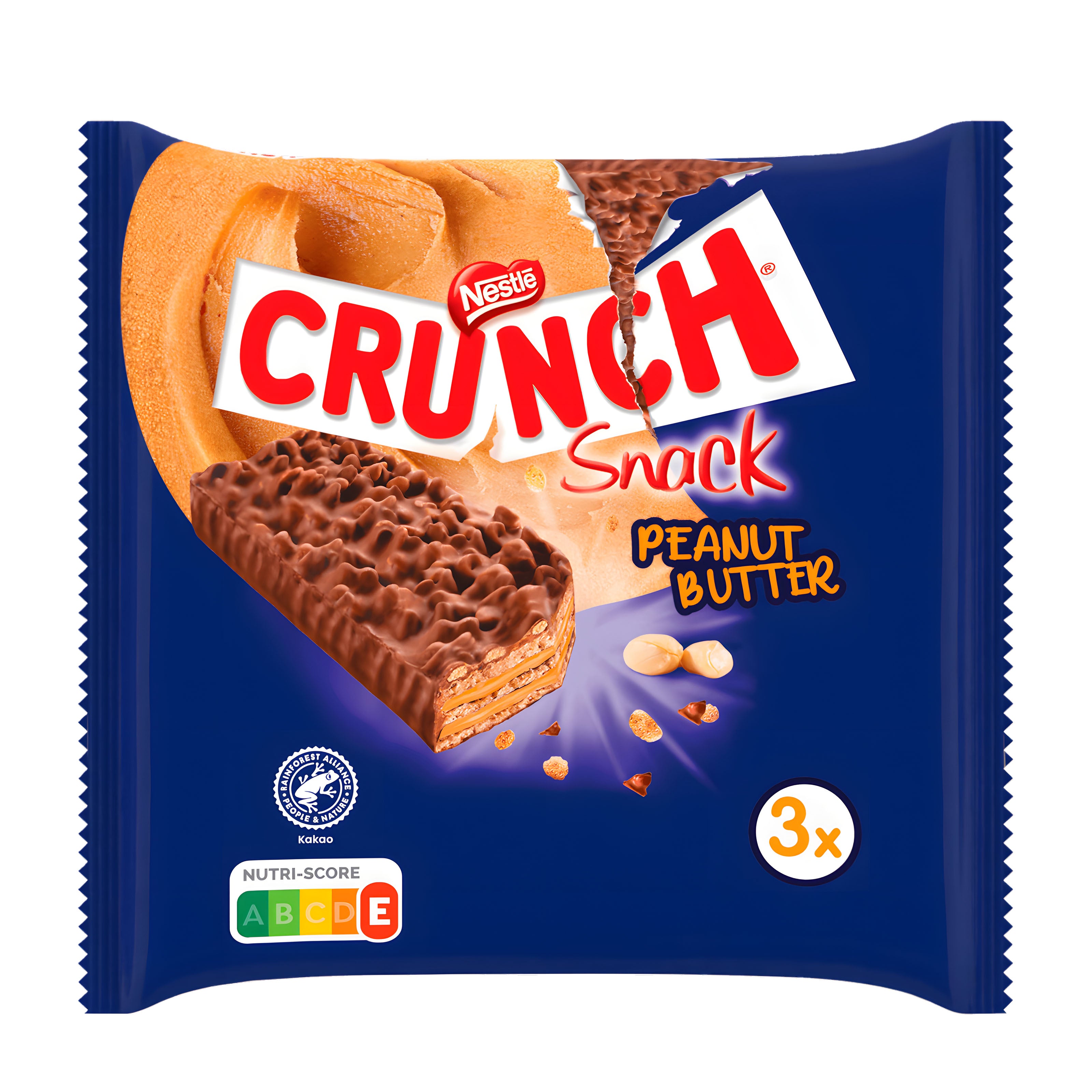 Nestle Crunch Snack Peanut Butter package on a white background
