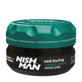 Nish Man hair styling forming cream jar with green lid on a white background