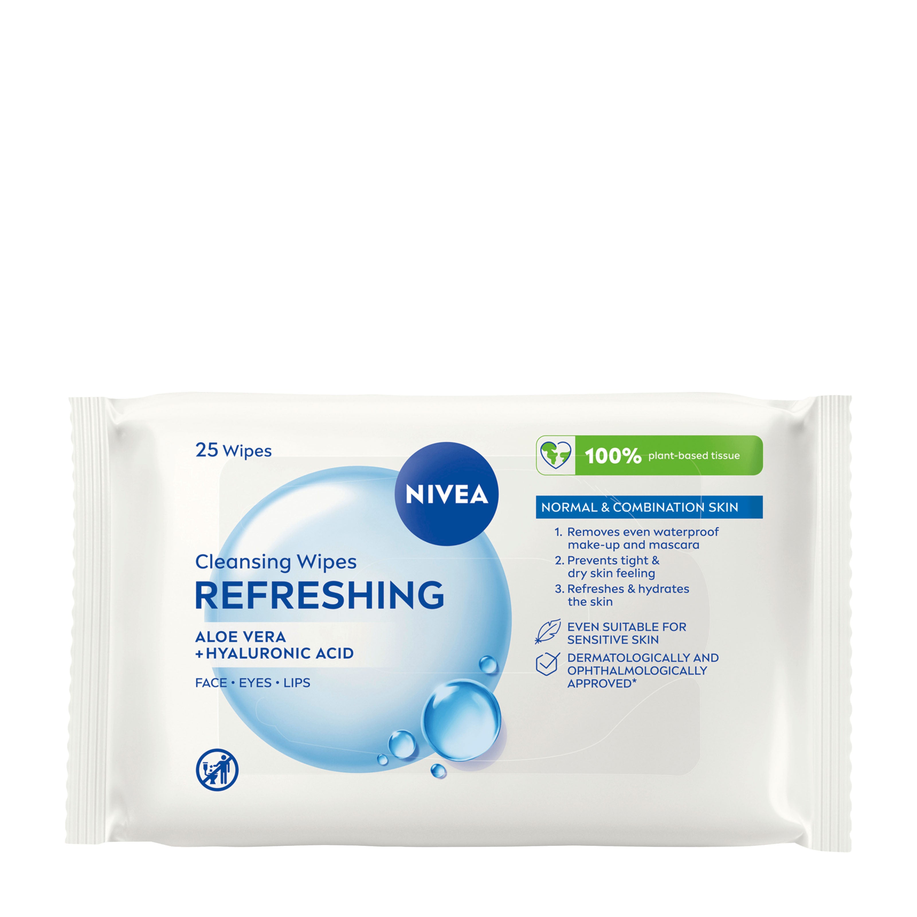 Nivea refreshing cleansing wipes packaging on a white background