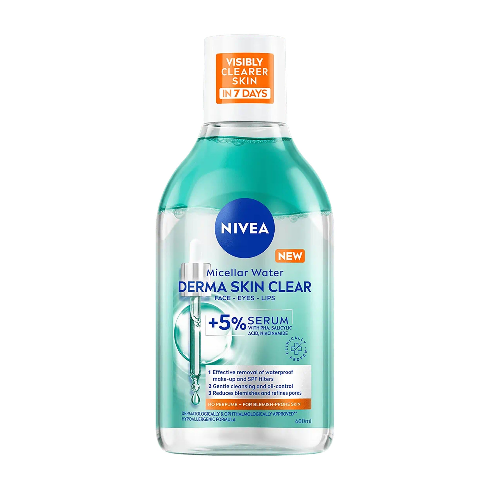 Nivea Derma Skin Clear Eau micellaire pour peaux à imperfections, 400 ml