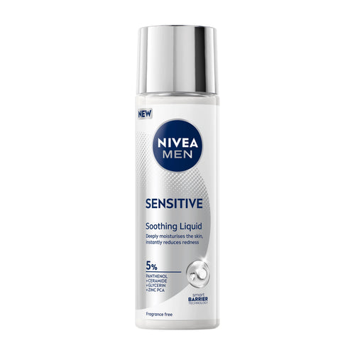 Nivea Men Sensitive Soothing Liquid bottle on a white background