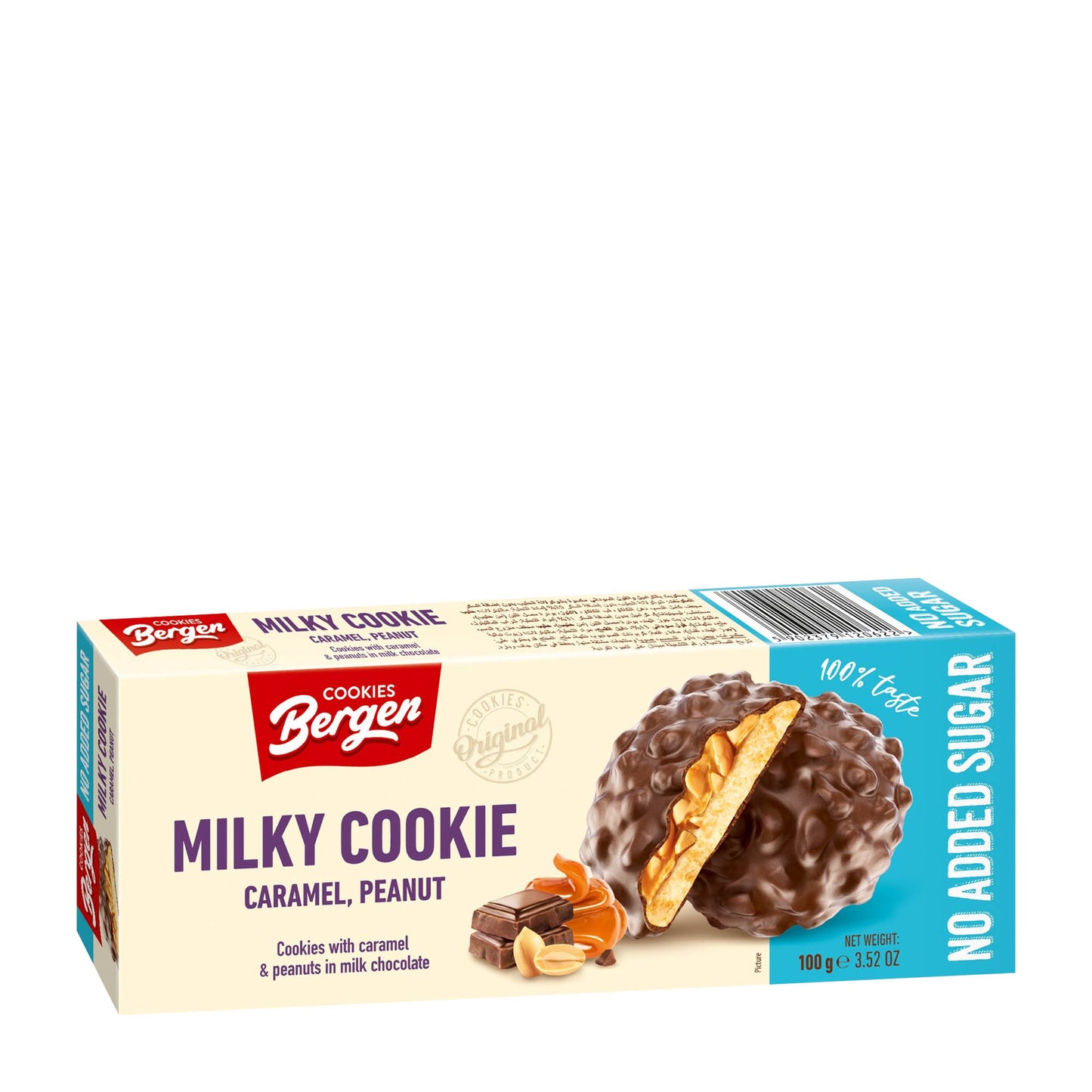 Bergen Milky Cookie Karamell & Erdnuss, 100 g