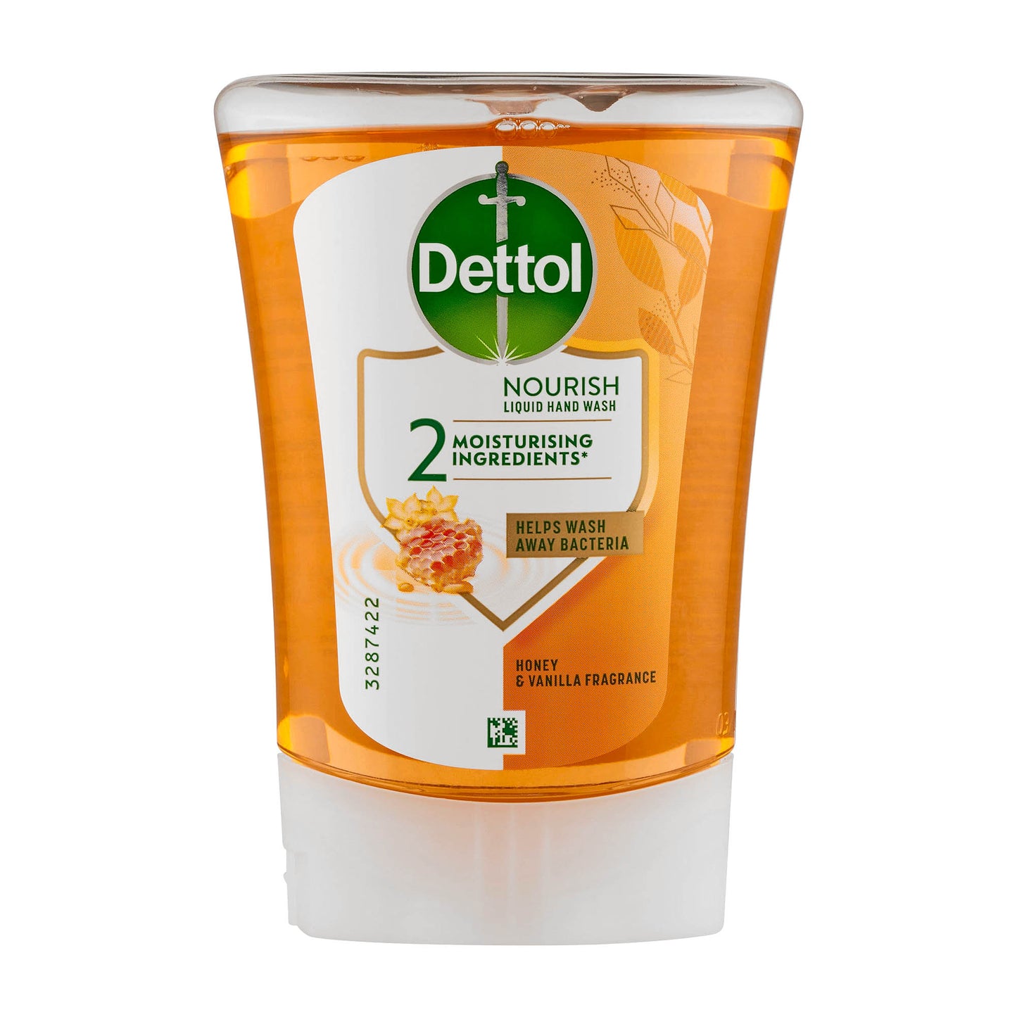 Dettol Nourish honey & vanilla no-touch soap dispenser refill, 250 mL