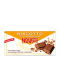 Biscotto e Caramello Chocolate bar packaging with 'NOVI' branding on a white background