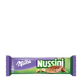 Milka Nussini milk chocolate covered wafer bar packaging on a white background