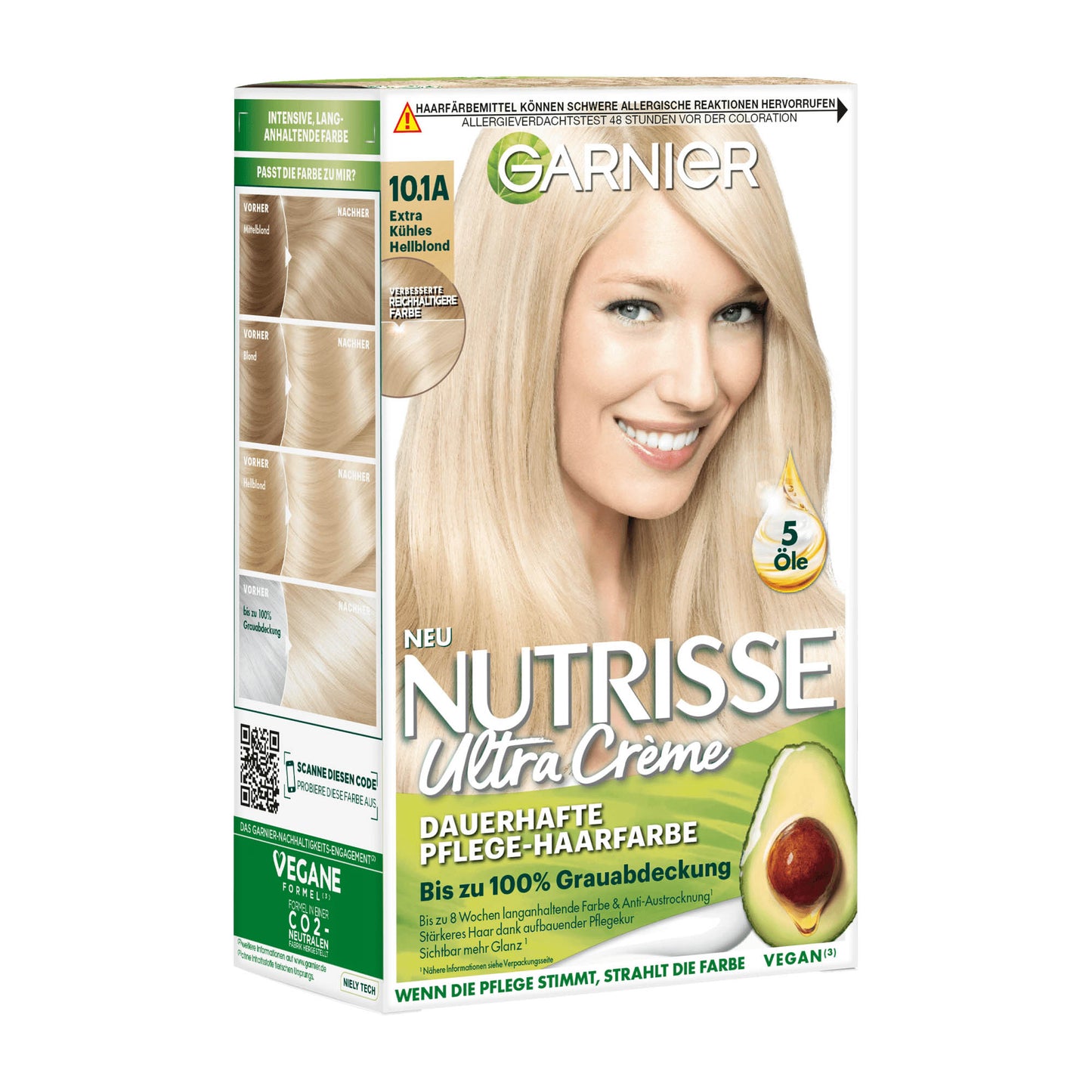 Garnier Nutrisse 10.1A Extra Kühles Hellblond permanente Haarfarbe