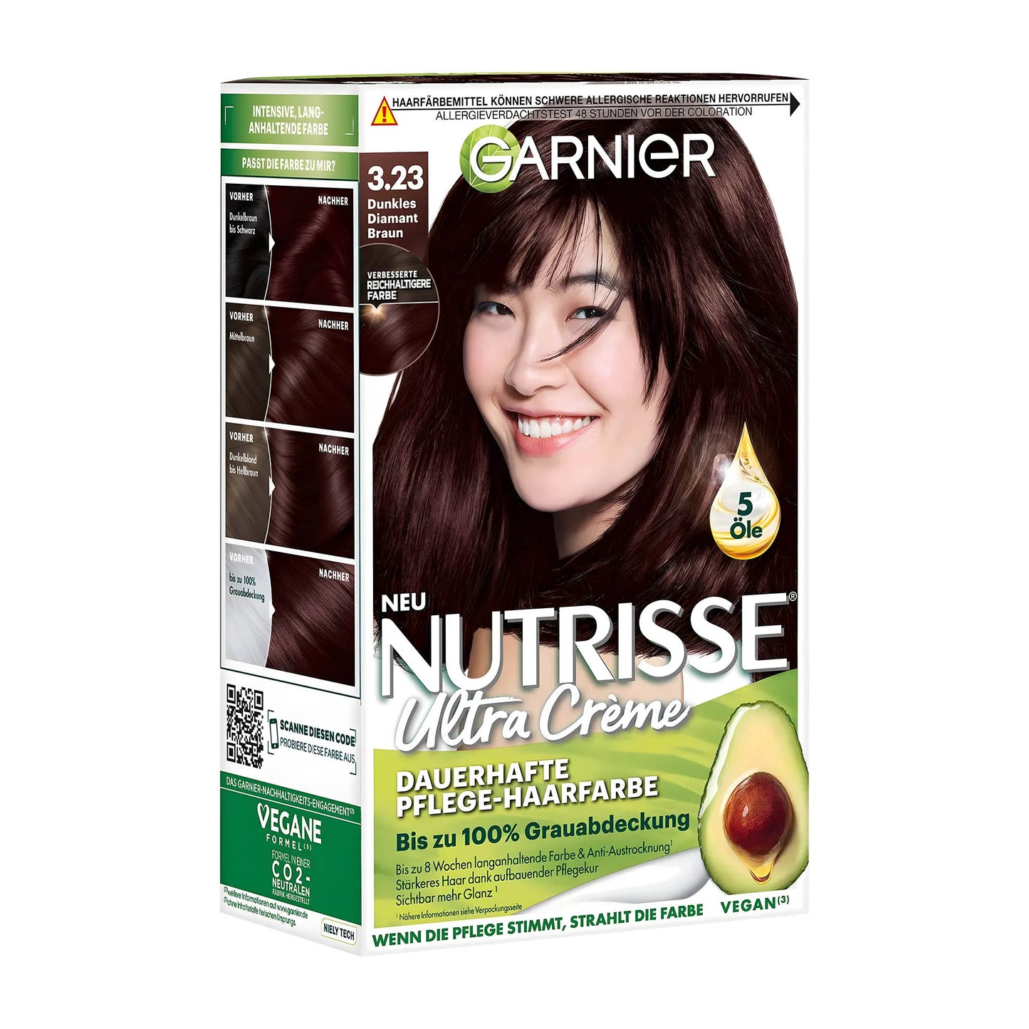 Garnier Nutrisse 3.23 Dunkles Diamant Braun permanente Haarfarbe