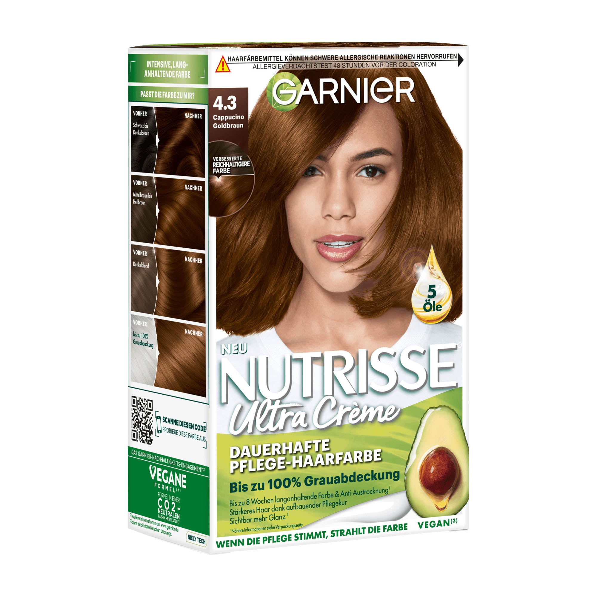 Garnier Nutrisse 4.3 Cappuccino Châtain Doré Coloration permanente