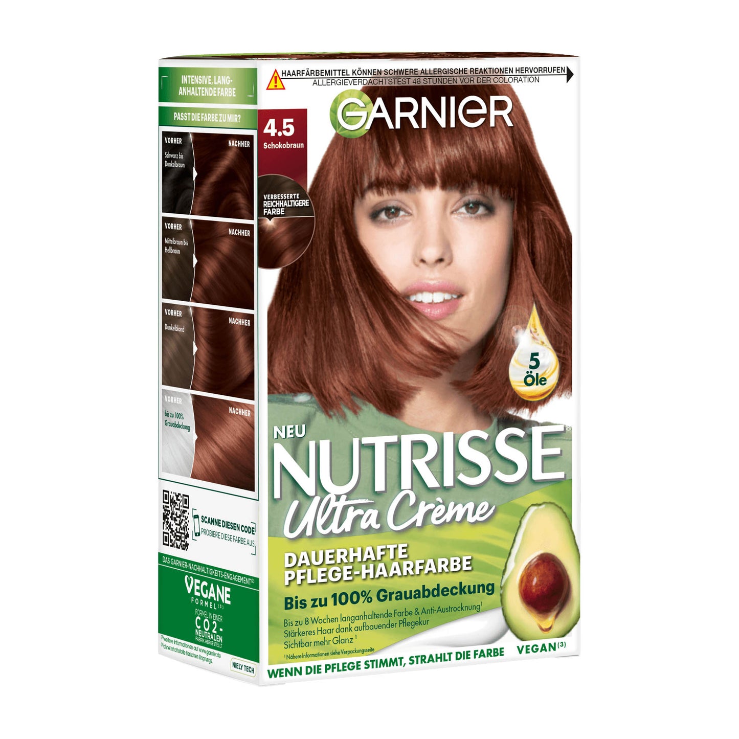 Garnier Nutrisse 4.5 Schokobraun permanente Haarfarbe