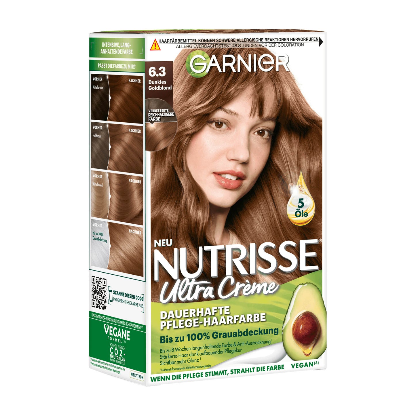 Garnier Nutrisse 6.3 Dunkelgoldblond permanente Haarfarbe