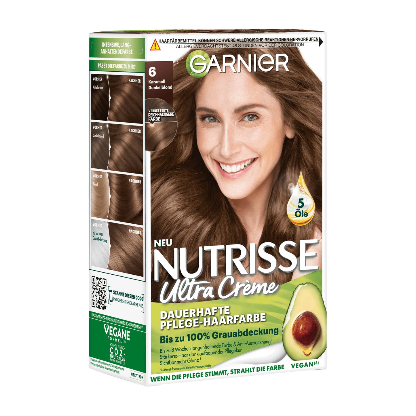 Garnier Nutrisse 6 Caramel Dunkelblond permanente Haarfarbe