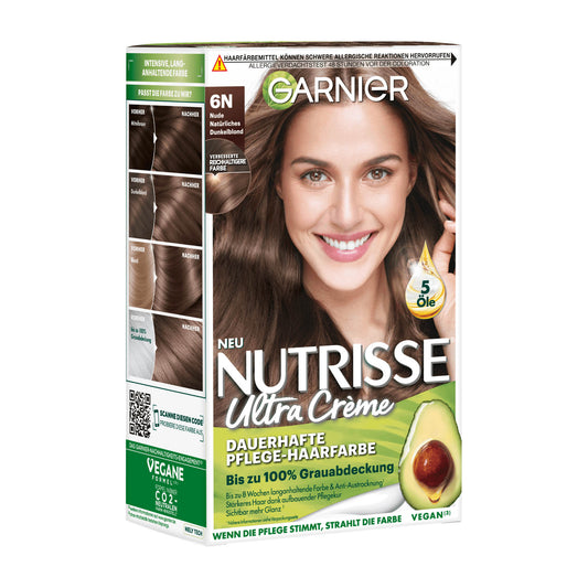 Garnier Nutrisse 6N Nude Natur Dunkelblond permanente Haarfarbe