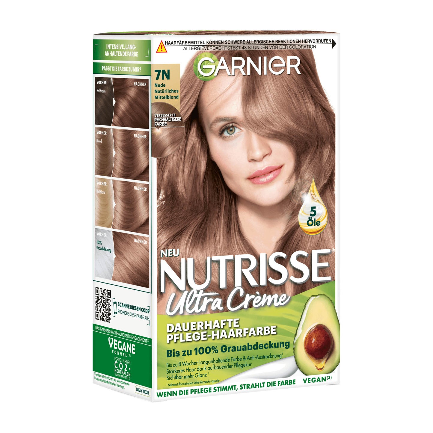 Garnier Nutrisse 7N Nude Natural Medium Blonde permanent hair color