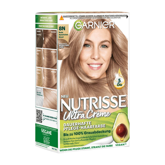 Garnier Nutrisse 8N Nude Naturblond permanente Haarfarbe