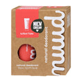 Nuud natural deodorant packaging with red cream tube and brown box on a white background