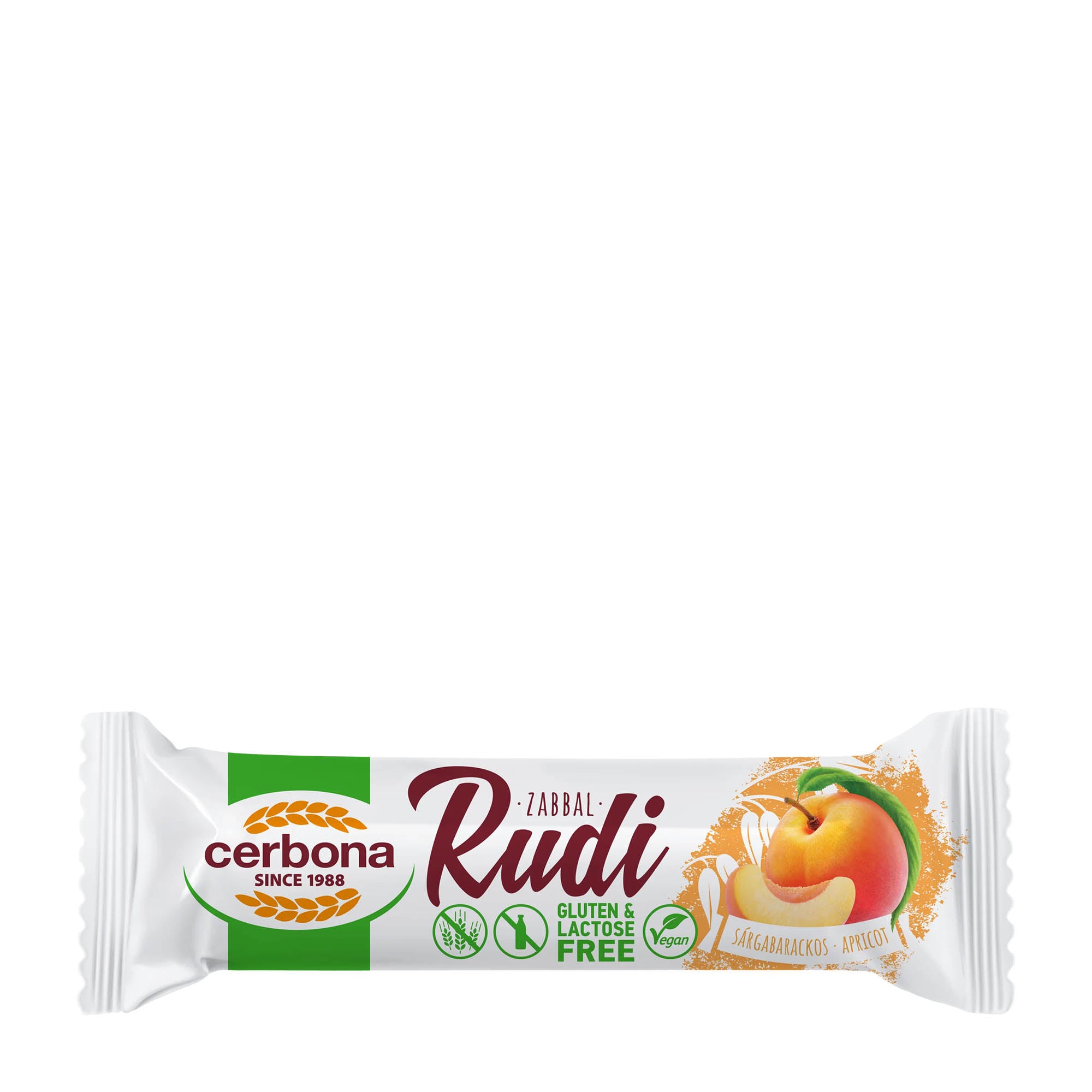 Cerbona Barre d'avoine sans gluten et sans lactose à l'abricot, 30 g