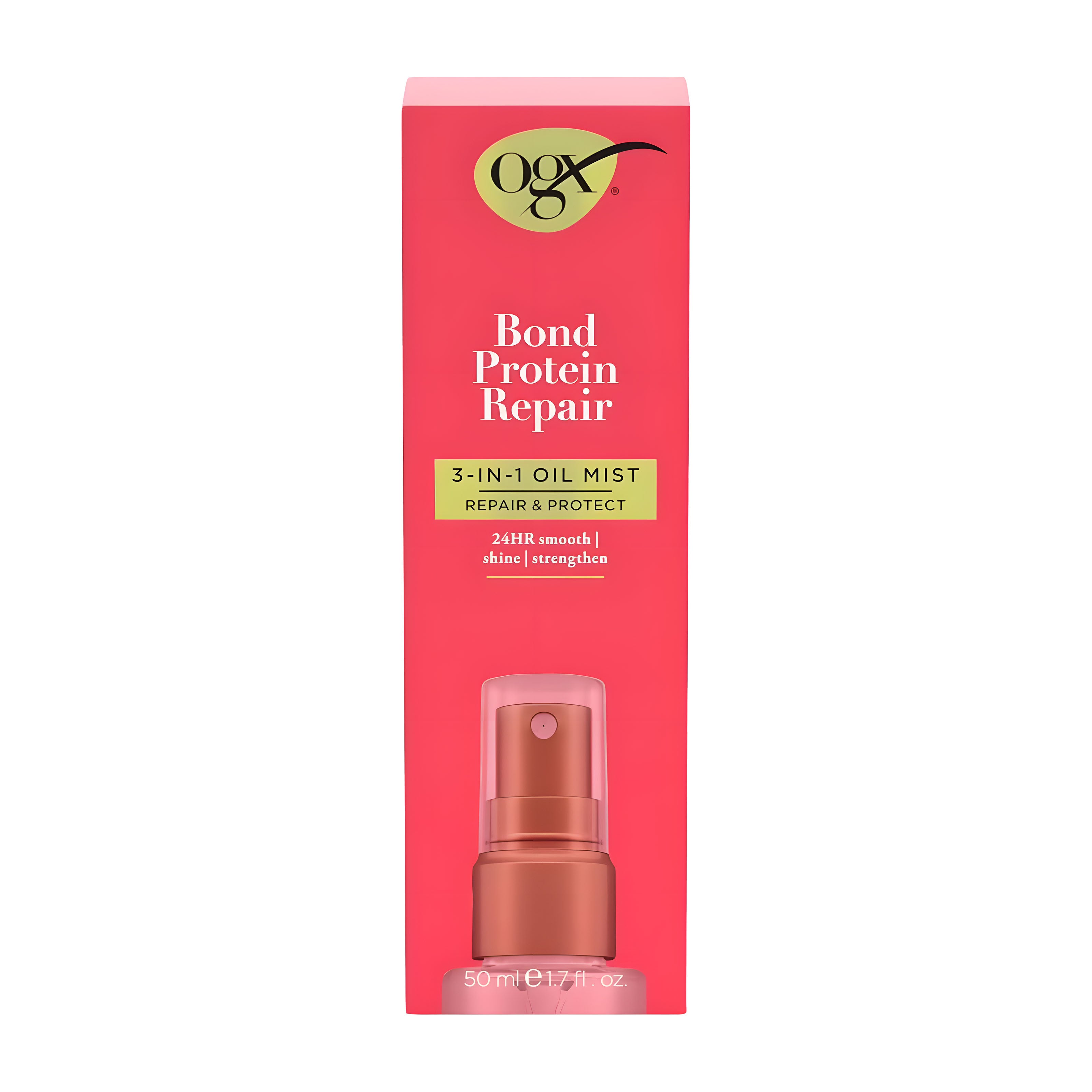 OGX Bond Protein Repair 3in1 Oil Mist packaging on a white background.