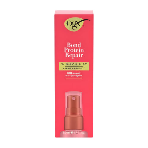 OGX Bond Protein Repair 3in1 Oil Mist packaging on a white background.