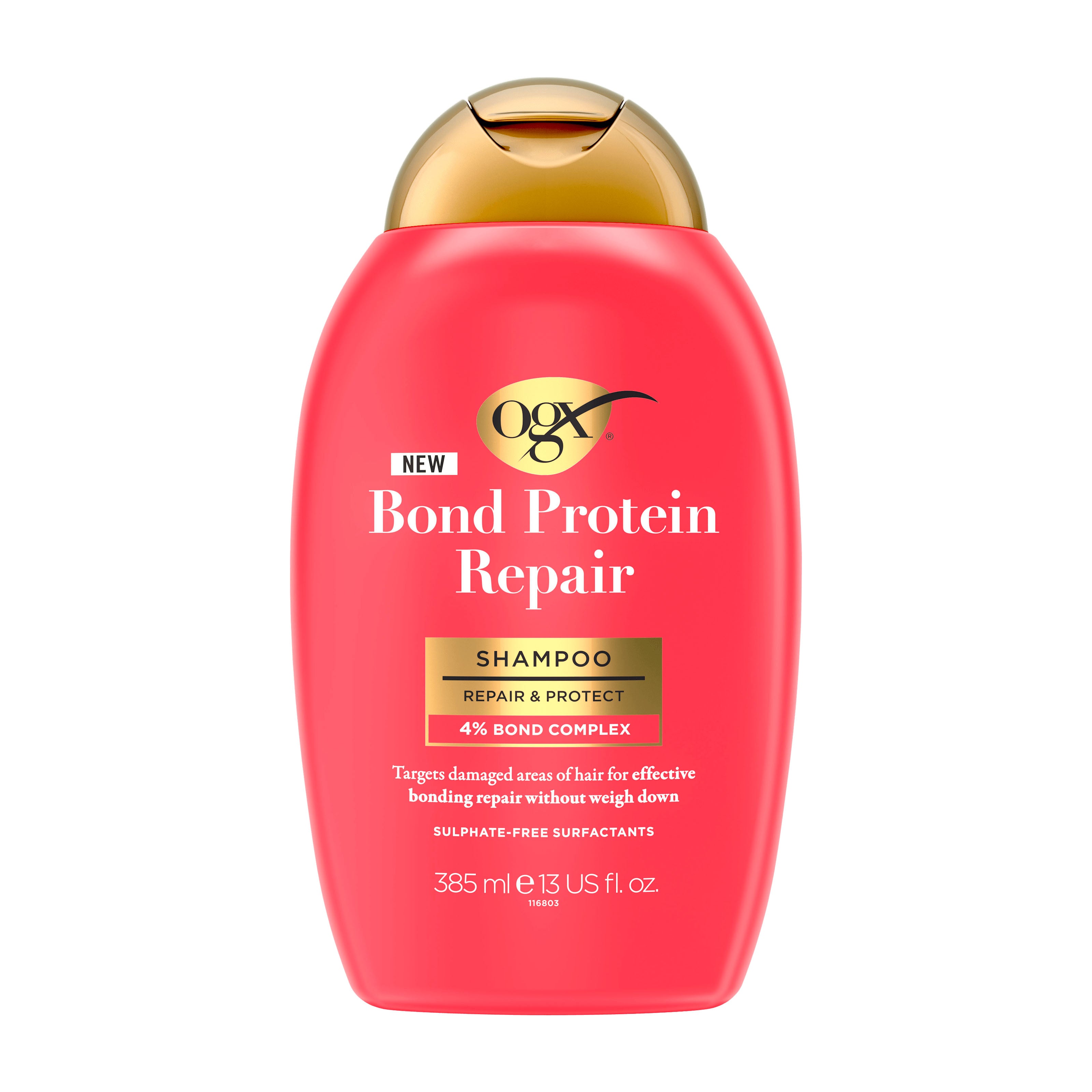 OGX Bond Protein Repair Shampoo bottle on a white background.