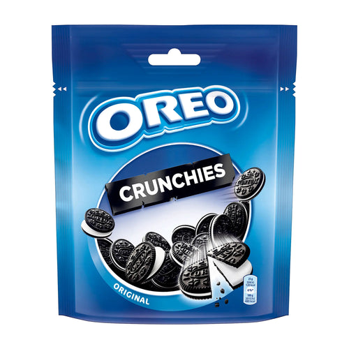 OREO Crunchies packaging with blue background