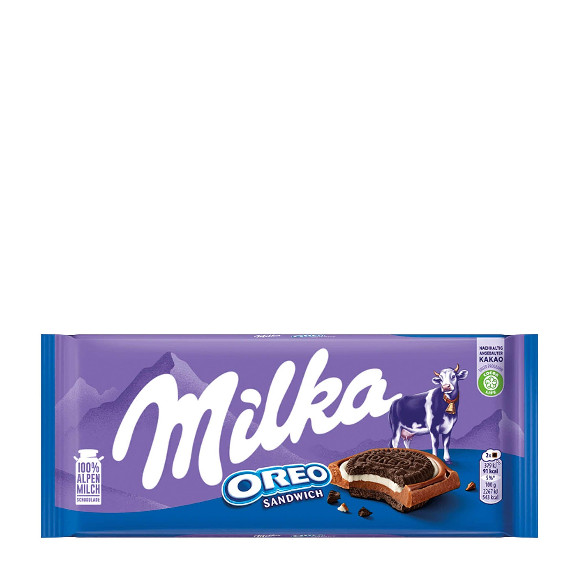 Milka Oreo Sandwich milk chocolate bar, 92 g