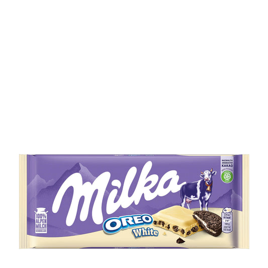 Milka Oreo White Chocolate Bar, 100 g