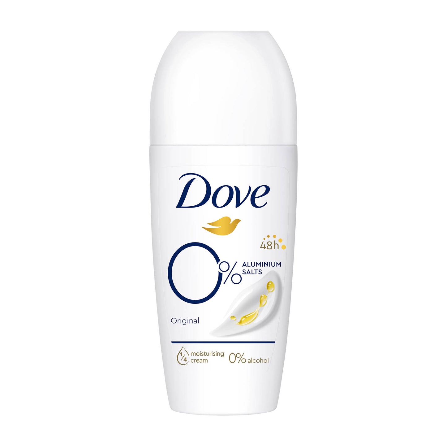 Dove Original 0% aluminium salts 48h deodorant roll-on, 50 mL