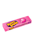 A pack of Hubba Bubba Fancy Fruit chewing gum, featuring the tutti-frutti flavor, with five individually wrapped pieces displayed.