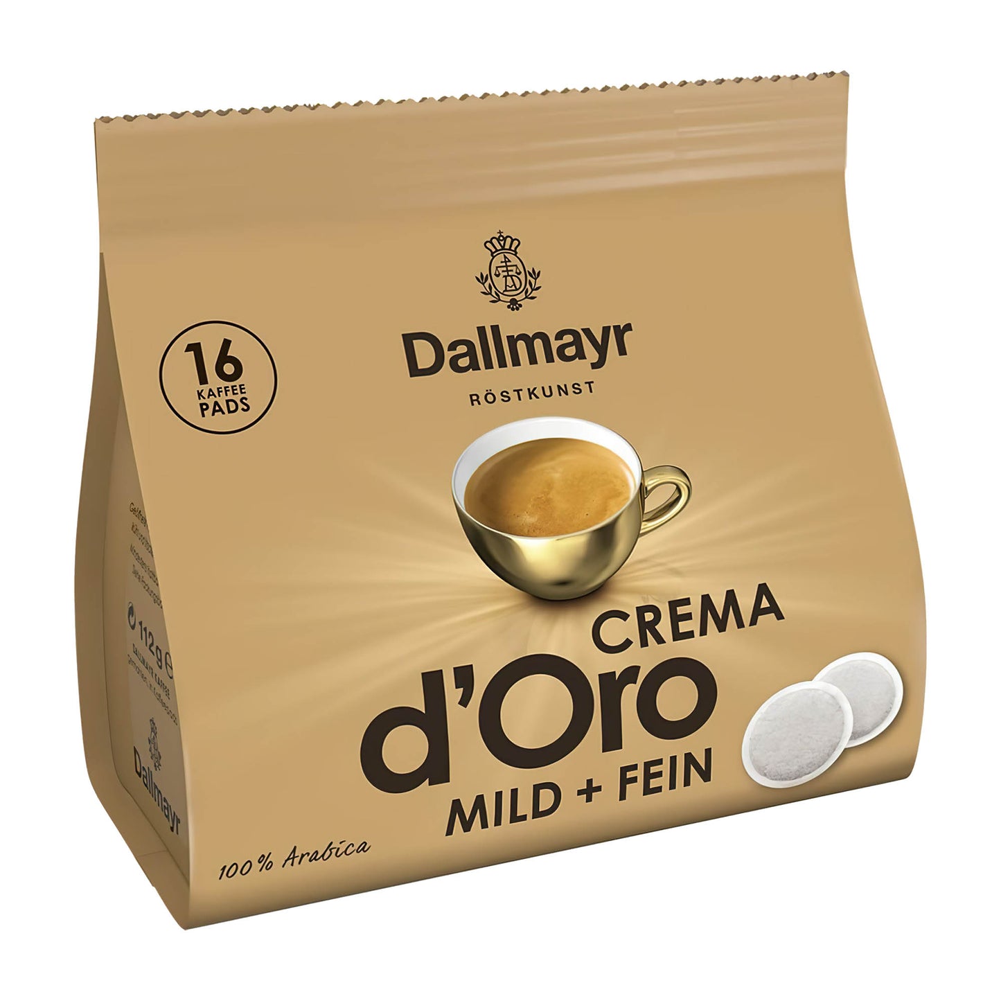 Dallmayr Crema d'Oro Kaffeepads, 16 Stück