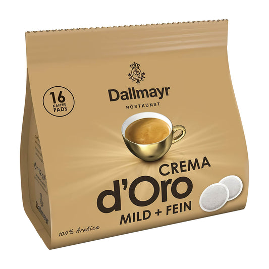 Dallmayr Crema d'Oro coffee pads, 16 Count