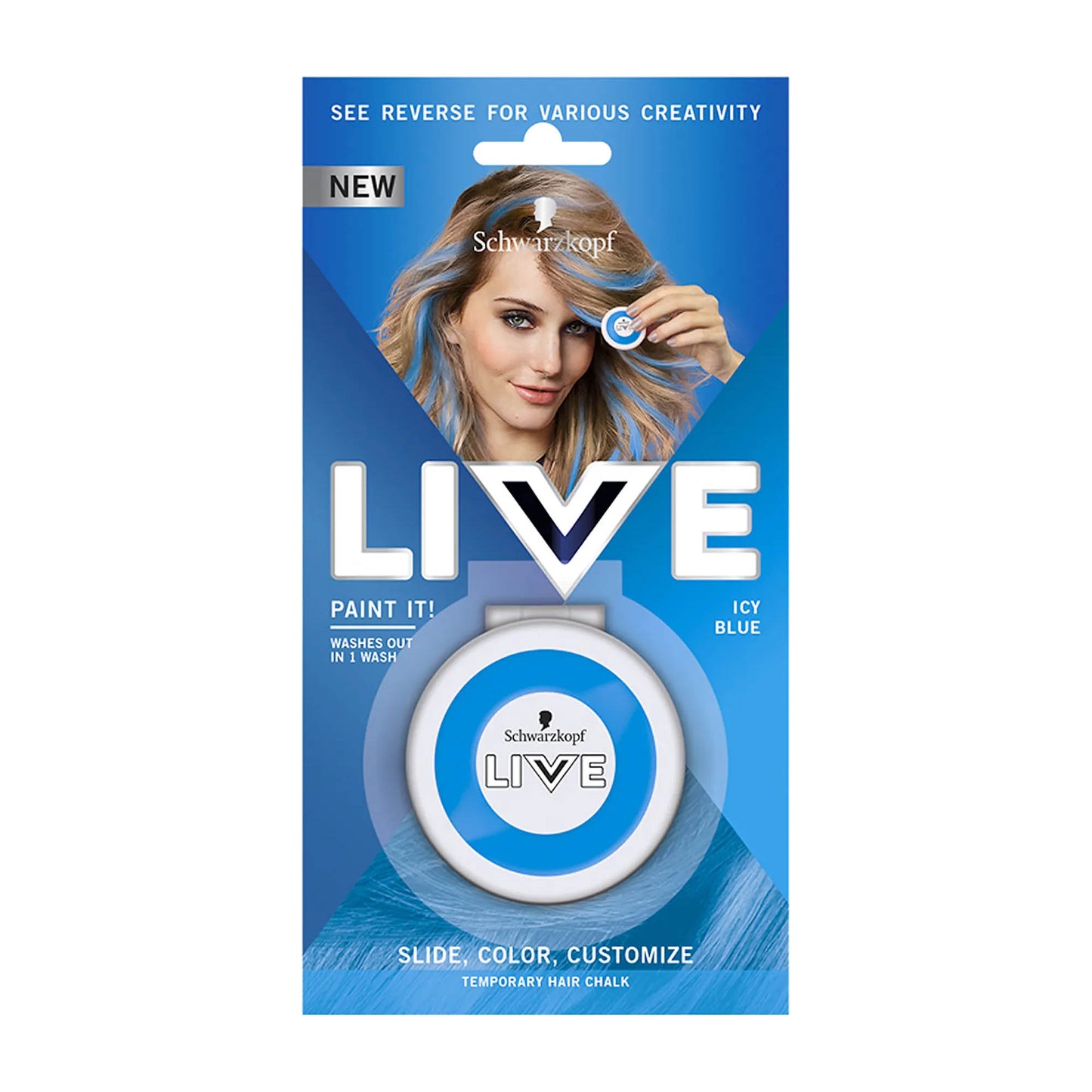 Schwarzkopf LIVE Paint It! Icy Blue temporary hair chalk