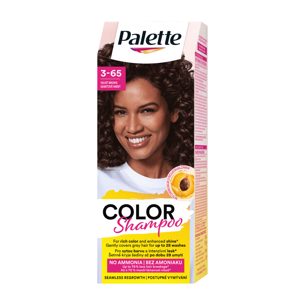 Palette Color Shampoo 3-65 Velvet Brown box on a white background