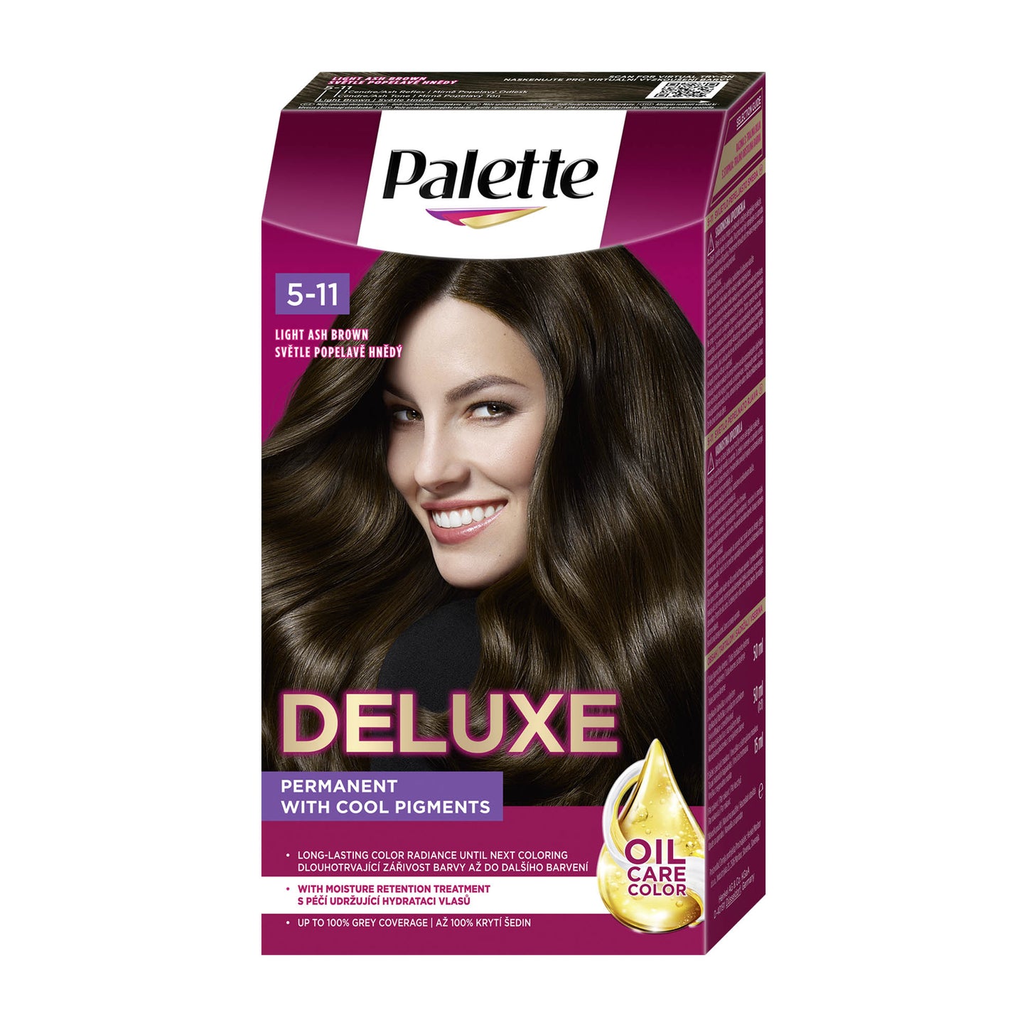 Schwarzkopf Palette Deluxe 5-11 Light Ash Brown permanent hair color