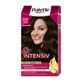 Palette Intensiv 4-0 Dark Brown hair color box with a woman's face on the front, featuring dark brown hair.