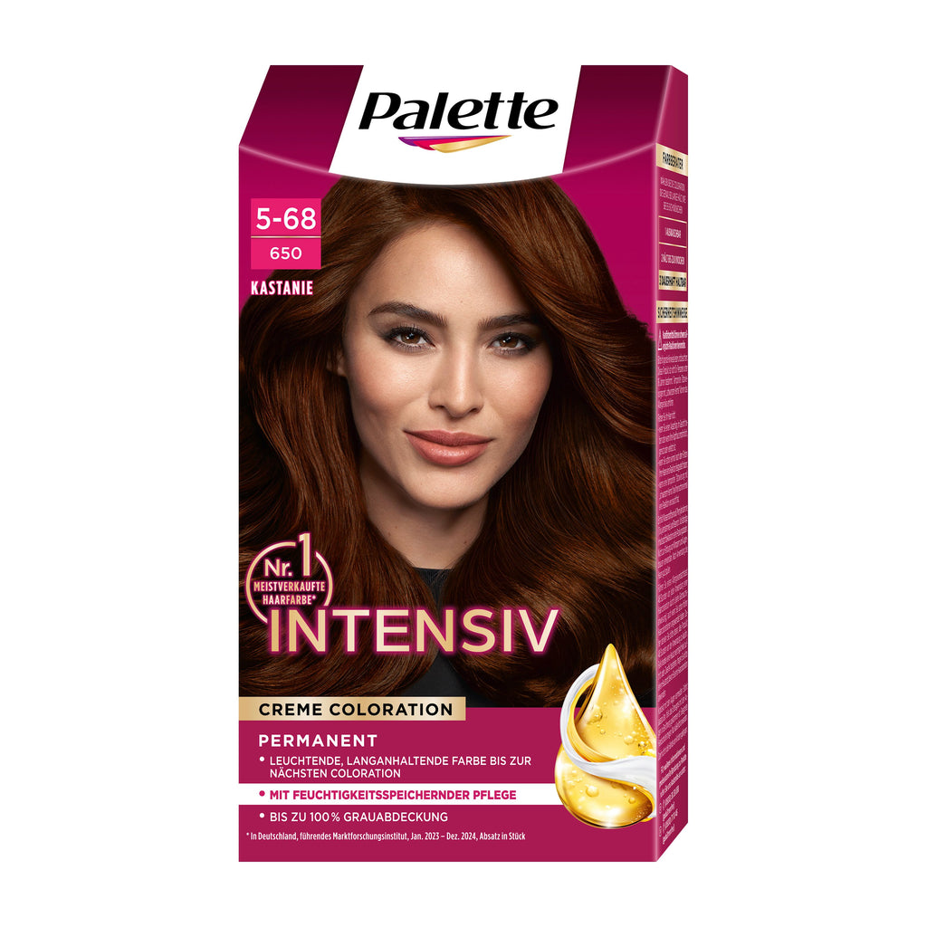 Palette Intensiv 5-68 Chestnut hair color box on a white background.