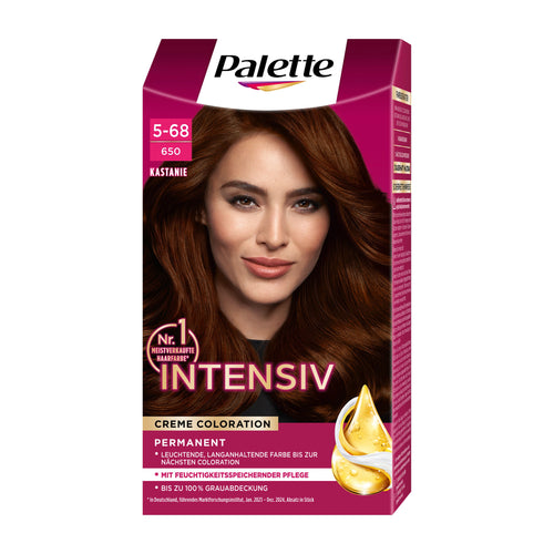 Palette Intensiv 5-68 Chestnut hair color box on a white background.