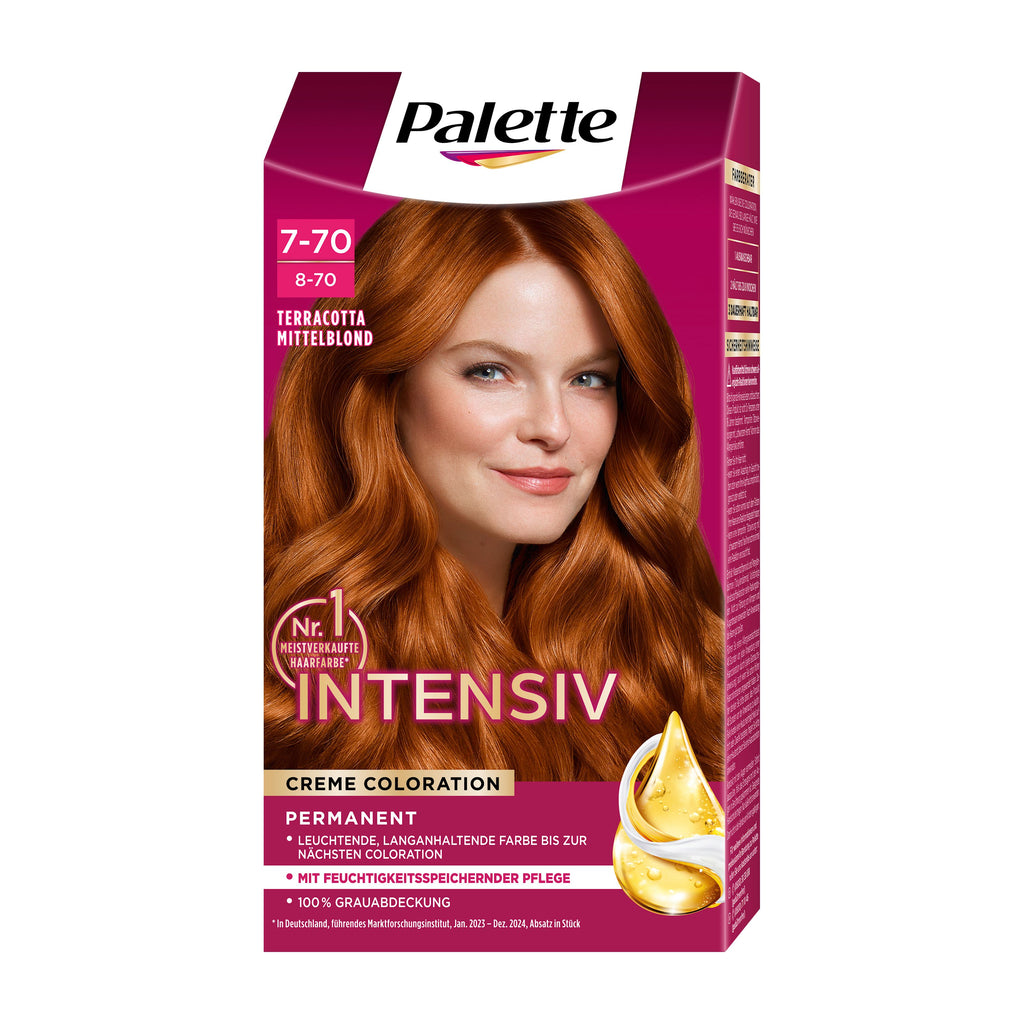 Palette Intensiv 7-70 Terracotta Medium Blonde hair color box on a white background