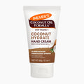 A 60g squeeze tube of Palmer's Coconut Oil Formula Coconut Hydrate Hand Cream on a clean white background.