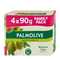 Palmolive Naturals Moisture Care soap family pack packaging with olive graphics on a white background
