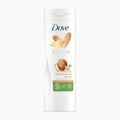 Dove Verwöhnende Pflege Pampering Care Body Lotion bottle on a light gray background