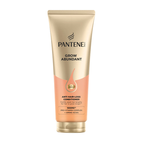 Pantene Grow Abundant anti hair loss conditioner bottle on a white background