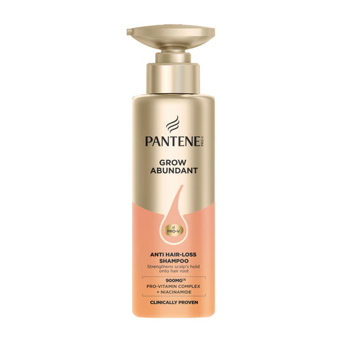 Pantene Grow Abundant anti hair loss shampoo bottle on a white background